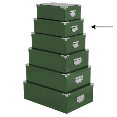 5Five Opbergdoos/box - groen - L32 x B21.5 x H12 cm - Karton product