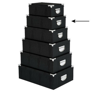 5Five Opbergdoos/box - zwart - L32 x B21,5 x H12 cm - Stevig karton product