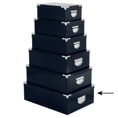 5Five Opbergdoos/box - donkerblauw - L48xB33xH16 cm - Karton product