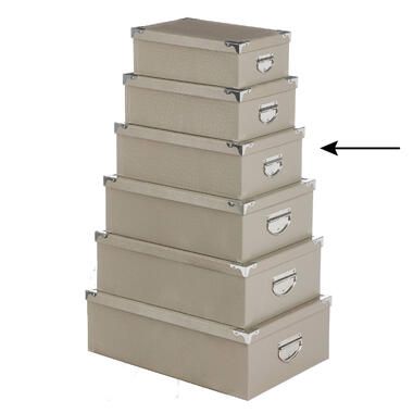5Five Opbergdoos/box - beige - L36 x B24.5 x H12.5 cm - Stevig karton product