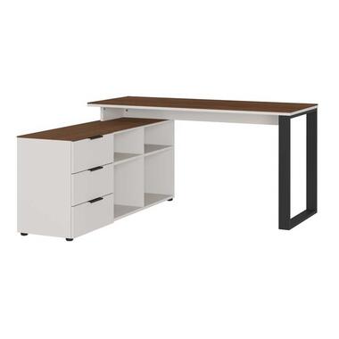 Germania Hoekbureau Anaelle 146x145cm - wit/walnoot product