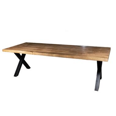 Eettafel Rechthoek 240cm - Naturel Mangohout - X-poot product