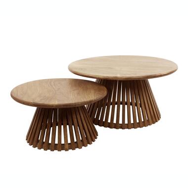 Salontafel Rond - Massief Mangohout - Set van 2 product