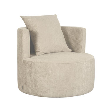 LABEL51 Fauteuil Evy - Beige - Fluweel - 90 cm product