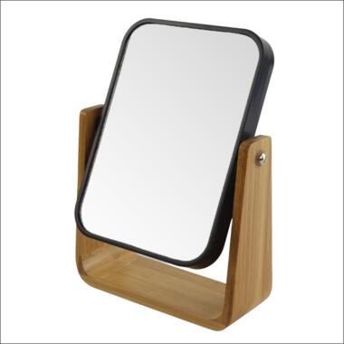 MARBEAUX Tafelspiegel Dubbelzijdig Op Standaard Zwart Bamboe 16x6x22cm Spiegels product