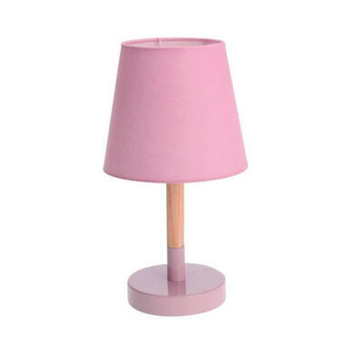 Trendoz Tafellamp - roze - schemerlamp - hout - metaal - 23 cm product