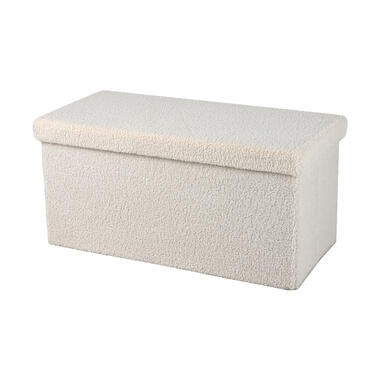 Urban Living poef/hocker/opbergbox - creme wit - 76 x 38 x 38 cm product