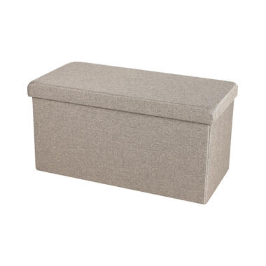 Urban Living poef/hocker/opbergbox - grijs - mdf - 76 x 38 x 38 cm product