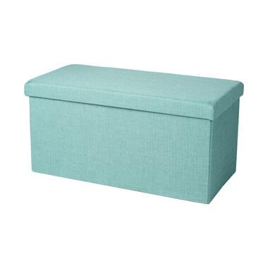 Urban Living poef/hocker/opbergbox - aqua blauw - mdf - 76 x 38 x 38 cm product