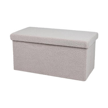 Urban Living poef/hocker/opbergbox - lichtgrijs - 76 x 38 x 38 cm product