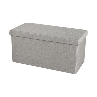 Urban Living poef/hocker/opbergbox - grijs - mdf - 76 x 38 x 38 cm product