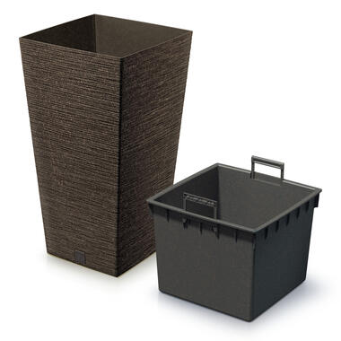 Prosperplast Plantenpot Eco Wood - kunststof - donkerbruin - 34 x 66 cm product