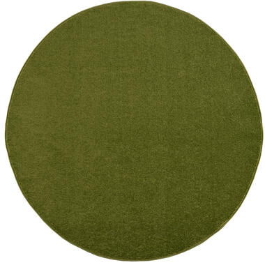 Uni Rond Effen Laagpolig Vloerkleed Modern Groen - 120 CM ROND product