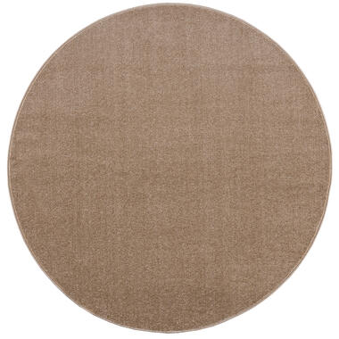 Uni Rond Effen Laagpolig Vloerkleed Modern Beige - 150 CM ROND product