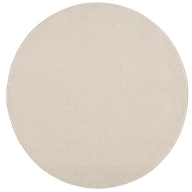 Uni Rond Effen Laagpolig Vloerkleed Modern Creme - 120 CM ROND product