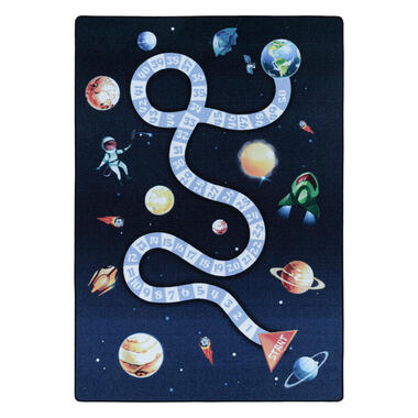 Play Vloerkleed Kinderkamer Space Numbers Laagpolig Blauw - 140x200 CM product