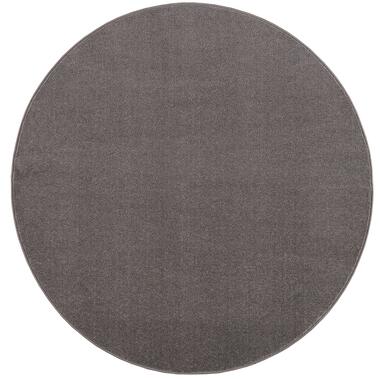 Uni Rond Effen Laagpolig Vloerkleed Modern Grijs - 150 CM ROND product