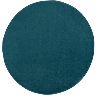 Uni Rond Effen Laagpolig Vloerkleed Modern Blauw - 120 CM ROND product