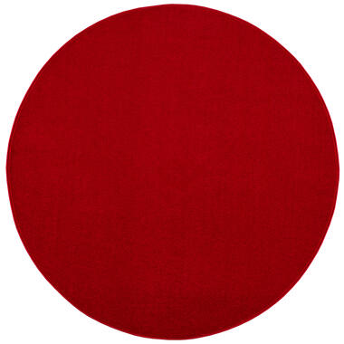 Uni Rond Effen Laagpolig Vloerkleed Modern Rood - 150 CM ROND product