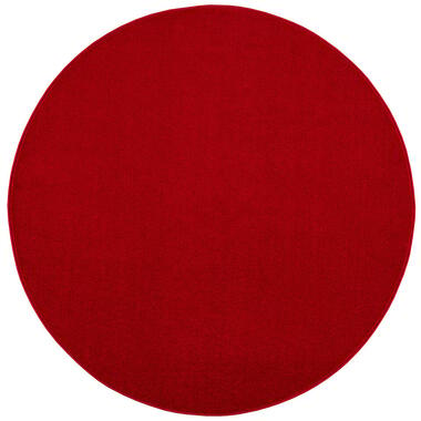 Uni Rond Effen Laagpolig Vloerkleed Modern Rood - 200 CM ROND product