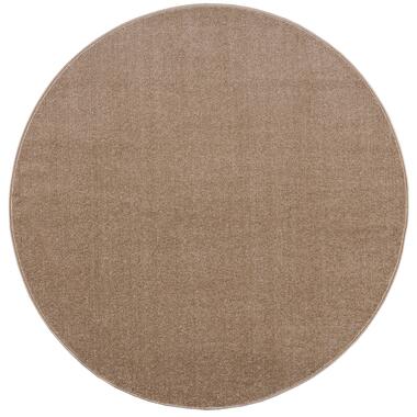 Uni Rond Effen Laagpolig Vloerkleed Modern Beige - 200 CM ROND product