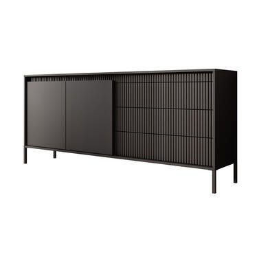 Meubella Dressoir Saran - Mat zwart - 187 cm product