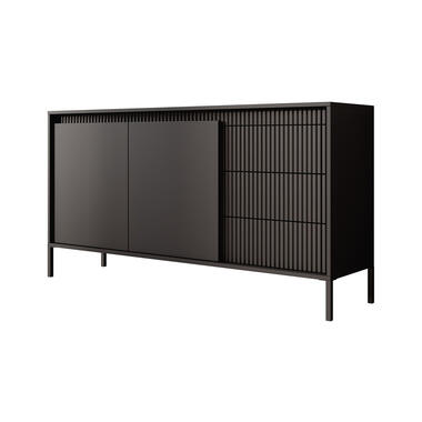 Meubella Dressoir Saran - Mat zwart - 153 cm product