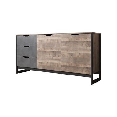 Meubella Dressoir Acasia - Grijs - Eiken - 161 cm product