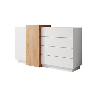 Meubella Dressoir Three - Wit - Eiken - 160 cm product