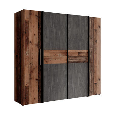 Meubella Kledingkast Kassel - Old wood - Grijs - 200 cm product