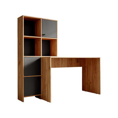 Meubella Bureau Hyatt - Eiken - Antraciet - 156 cm product