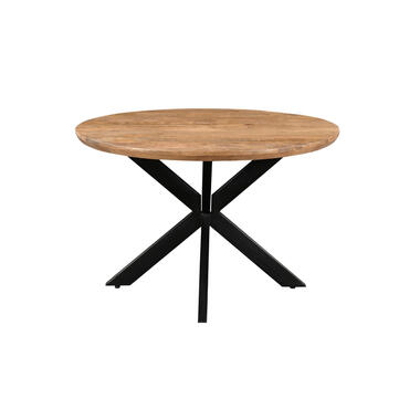 Livingfurn - Eetkamertafel Jesper Round 120cm - Mangohout / Gecoat Staal product