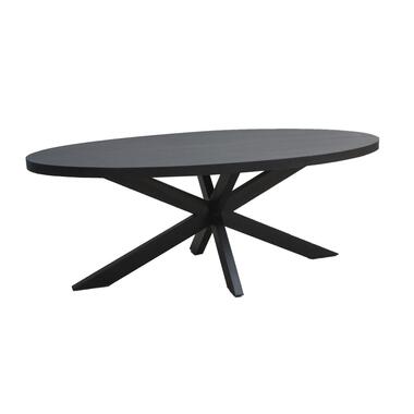 Livingfurn - Eetkamertafel Kala Oval Spider 160cm - Mangohout / Gecoat Staal product