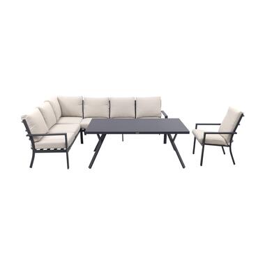 Sergio lounge dining set met stoel - Carbon/Desert - 3-delig links product