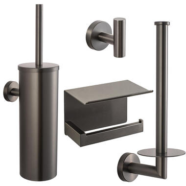 VDN Stainless Toiletaccessoireset Gunmetal 4-delig product