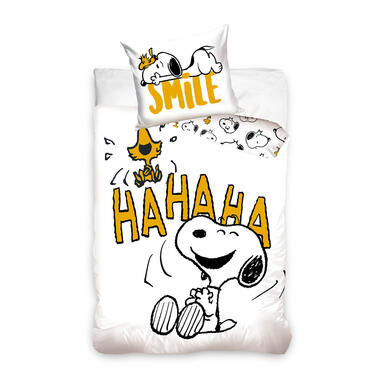 Snoopy Dekbedovertrek, Smile - Eenpersoons - 140 x 200 cm - Katoen product