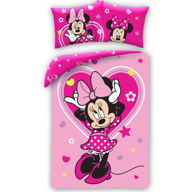 Disney Minnie Mouse Dekbedovertrek, Pink Love - 140 x 200 cm - Katoen product