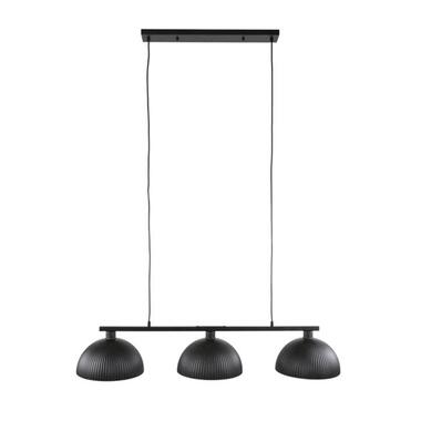Hoyz Collection - Hanglamp 3L Halfronde Kap-ribbel - Artic Zwart product