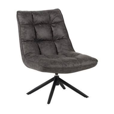 Draaifauteuil Yuki ecoleer antraciet - Kunstleder - Grijs product