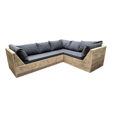 Wood4you - Loungeset - 6 steigerhout - incl Plofkussens 200cm - 220cm (L-vorm) product