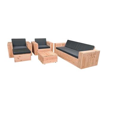 Wood4you - Loungeset 4 douglashout - incl kussens - product