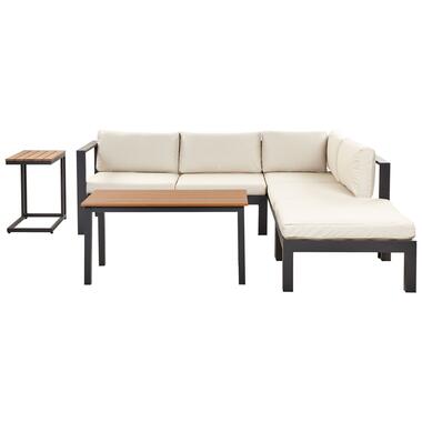 MESSINA - Loungeset voor 5 - Zwart/Beige - Aluminium product