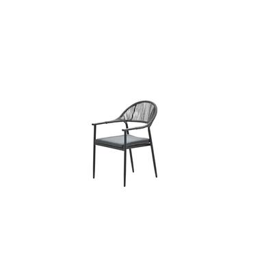 Garden Impressions Santiago dining fauteuil - carbon black-rope grey product