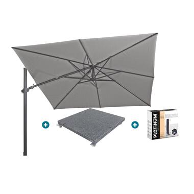 4-Seasons zweefparasol Siesta Premium 300 x 300 - Charcoal met voet en hoes product