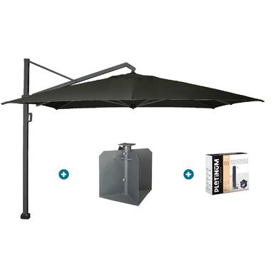 Platinum Icon T1 Zweefparasol - 4x3m. - Faded Black met ingraafvoet en hoes product