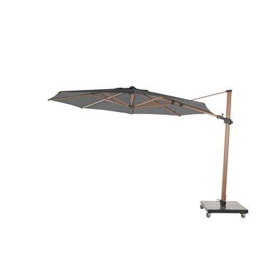4-Seasons Siesta Premium - zweefparasol 350 cm. - Woodlook/Charcoal