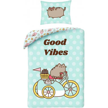 Pusheen Dekbedovertrek Good Vibes - Eenpersoons - 140 x 200 cm - Katoen product