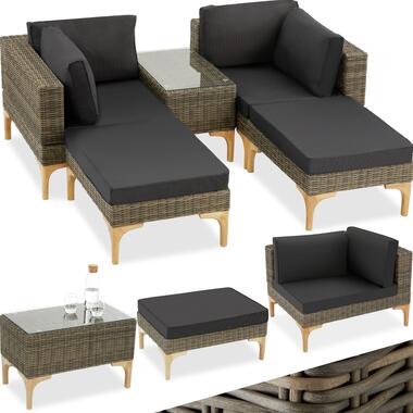 tectake Wicker lounge Bellaria met aluminium frame, Natuur product