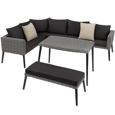 tectake Wicker lounge Pula met aluminium frame, Grijs product