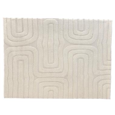 Vloerkleed Rechthoek - Beige Wol - 160x230x2cm - Fee product